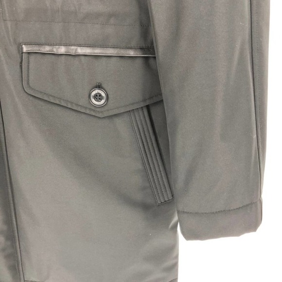 Cole Haan Mens Black Insulated Water Resistant Detachable Hood Car Coat Sz Small - Picture 8 of 12